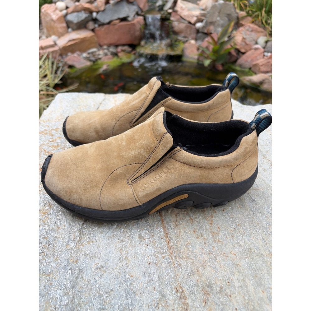 Merrell Jungle Moc Paydirt Womens 9 Tan Suede Slip On Hiking Shoes 63828 - Picture 3 of 8